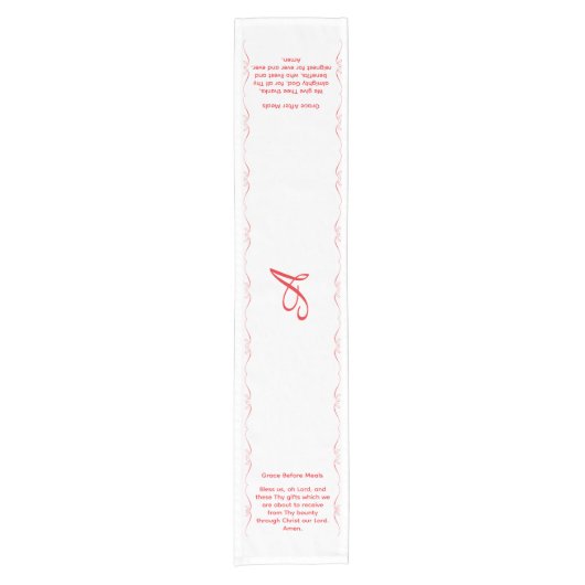 Monogrammed with Catholic Blessing Korte Tafelloper (Voorkant)