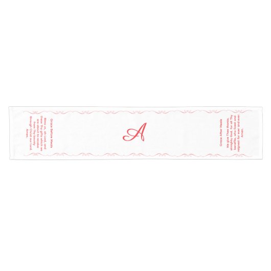 Monogrammed with Catholic Blessing Korte Tafelloper (Horizontaal)