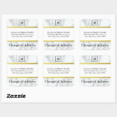 Monogrammed Witte Marmer Kijk Verandering van Adre Vierkante Sticker (Vel)