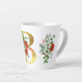 Monogrammed Xmas Latte Mok- Gouden letter Latte Mok (Rechterhoek)