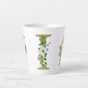 Monogrammed Xmas Latte Mok-Gouden Letter Mok