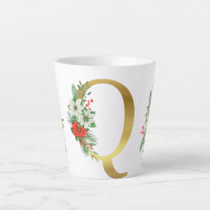 Monogrammed Xmas Latte Mok-Gouden Letter Mok