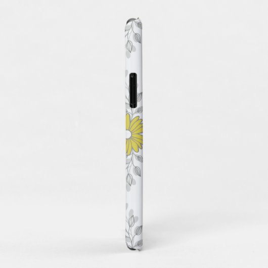 Monogrammed Yellow and Grey Floral Case-Mate iPhone Case (Achterkant/rechts)