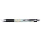 Monogrammed Yellow en Mint Floral Damask Pen (Achterkant)