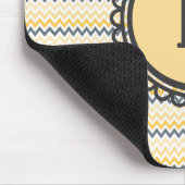 Monogrammed Yellow Gray Chevron Muismat (Hoek)