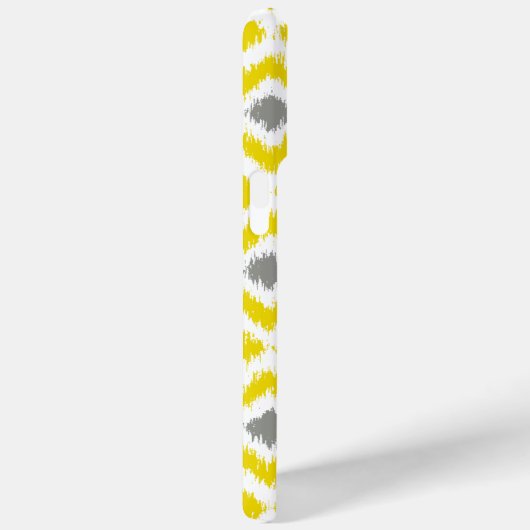 Monogrammed Yellow Grey Diamond Ikat Pattern Case-Mate iPhone Case (Achterkant / Rechts)