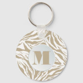 Monogrammed Zebra Animal Print Sleutelhanger (Achterkant)