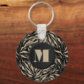 Monogrammed Zebra Animal Print Sleutelhanger (Achterkant)