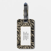 Monogrammed Zebra Print Bagagelabel (Achterkant verticaal)