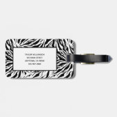 Monogrammed Zebra Stripes Bagagelabel (Achterkant horizontaal)