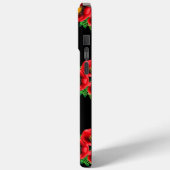 Monogrammed Zwart en Rood Bloemen Poppies Case-Mate iPhone Case (Achterkant / Links)