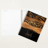 Monogrammed Zwart Goud Script Koper Planner (Display)