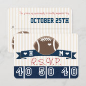 MONOGRAMMEE MARINE RSVP MARIAGE DE FOOTBALL RSVP (Devant / Derrière)