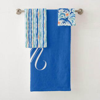 Monogrammeerde Dolfijn Badkamer Handdoekenset Kust Bad Handdoek