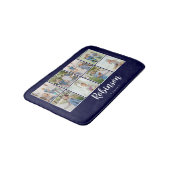 Monogrammen 8 Fotofamilie Collage Navy Blue Badmat (Gekanteld)