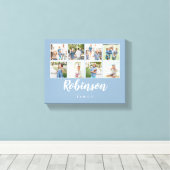 Monogrammen 8 Fotoserie Collage Light Blue Canvas Afdruk (Insitu (Houten vloer))