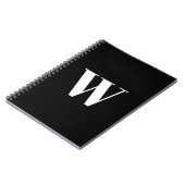 Monogrammen Aangepast zwart wit initiaal elegant Notitieboek (Linkerzijde)