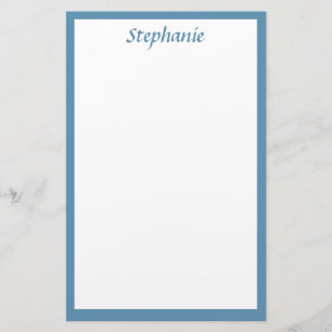 Monogrammen Aangepaste naam Kleur Dusty Blue Weddi Briefpapier
