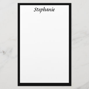 Monogrammen Aangepaste naam Kleur Zwart Randen Bru Briefpapier