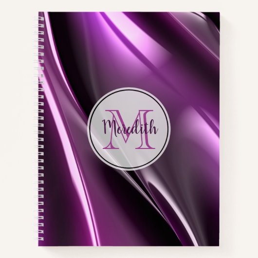 Monogrammen Abstract Paars 3D Grafisch Notitieboek (Voorkant)