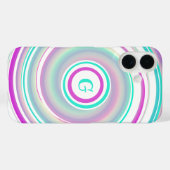Monogrammen Abstract Paars en Blauwgroen zwijn Case-Mate iPhone Case (Achterkant (horizontaal))
