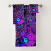 Monogrammen Abstract Paars en zwart Bad Handdoek (Insitu)