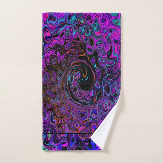 Monogrammen Abstract Paars en zwart Bad Handdoek (Handdoek)