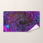 Monogrammen Abstract Paars en zwart Bad Handdoek (Handdoek)