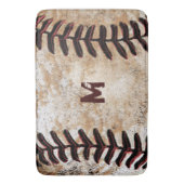 Monogrammen  Baseball Bath Rug for Man Cave Badmat (Voorkant Verticaal)
