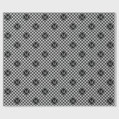 Monogrammen Black White Buffalo Check Pattern Cadeaupapier (Vlak)