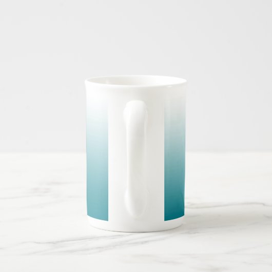 Monogrammen Blauwgroen blauw en wit mengsel, bevro Porselein Kop (Achterkant)