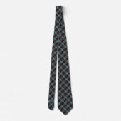 Monogrammen Blauwgroen, bruin en rood speldenstang Stropdas (Achterkant)