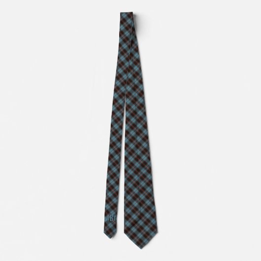 Monogrammen Blauwgroen, bruin en rood speldenstang Stropdas (Achterkant)