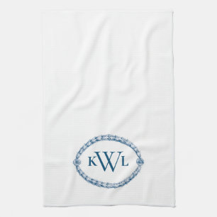 Monogrammen Blue French Country Kitchen Dish Towel Theedoek