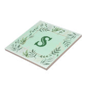 Monogrammen botanische keramische Tegel Tegeltje (Zijkant)