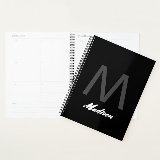 Monogrammen Bruiloft Gift Favor Elegant Custom Zwa Planner (Display)