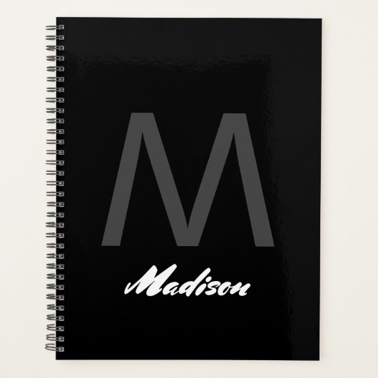 Monogrammen Bruiloft Gift Favor Elegant Custom Zwa Planner (Voorkant)