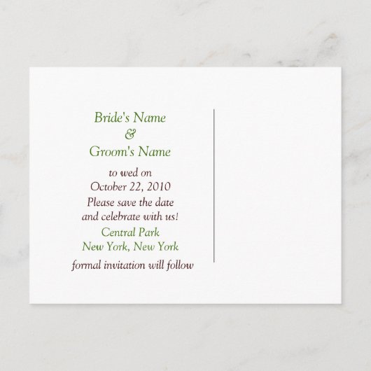 Monogrammen bruiloften bewaren de datumkaarten aankondigingskaart (Achterkant)