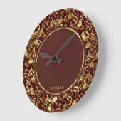 Monogrammen bruine en gouden  Damasmaskers Grote Klok (Hoek)