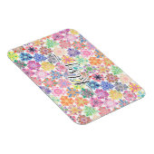 Monogrammen Colorful Boho Mandala Pattern Voeg Naa Magneet (Rechterzijde)