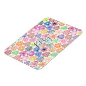 Monogrammen Colorful Boho Mandala Pattern Voeg Naa Magneet (Linkerzijde)