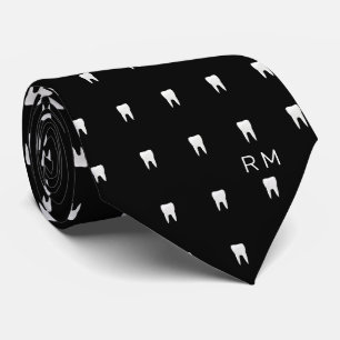 Monogrammen Dentist Orthodontist Tooth Pattern Stropdas