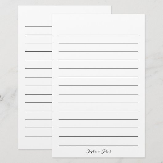 Monogrammen Elegant Briefpapier (Voorkant / Achterkant)