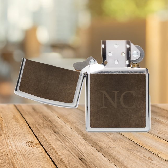 Monogrammen  elegant bruin leder (Creator heeft geüpload)