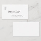 Monogrammen Elegant Design Simple Trendy Visitekaartje (Voorkant / Achterkant)