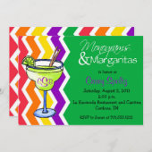 Monogrammen en Margaritas Invitation Kaart (Voorkant / Achterkant)