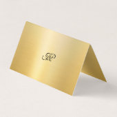 Monogrammen Faux Gold Elegant Calligraphy Script Visitekaartjes (Achterkant)