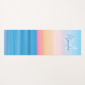 Monogrammen Feminine Pastel Beach Sunset Custom Yogamat (Voorkant (horizontaal))
