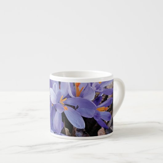 Monogrammen gebergte violette bloemen espresso kop (Voorkant rechts)