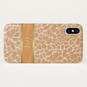 Monogrammen Giraffe Huid Waterverf Case-Mate iPhone Case (Achterkant (horizontaal))